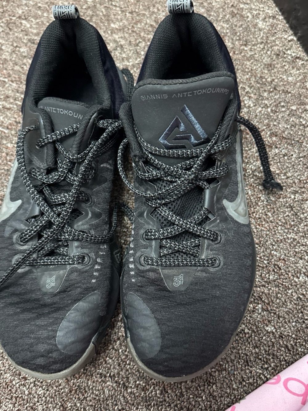 Nike Men's Black Basketball Shoes with Grey Swoosh